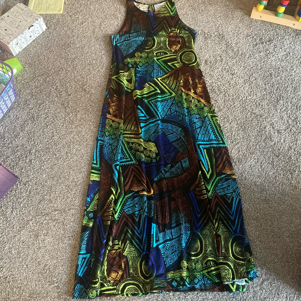 Colorful Geometric Maxi Dress